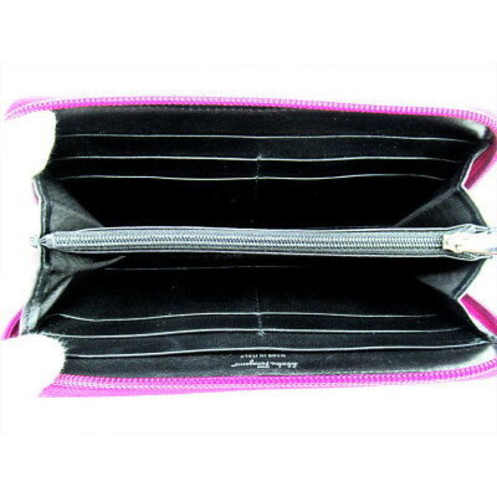 Salvatore Ferragamo Long Wallet Zip Python Pink L… - image 4